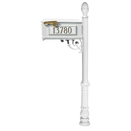 Qualarc Mailbox w/ornate base, pineapple finial LMC-703-WHT